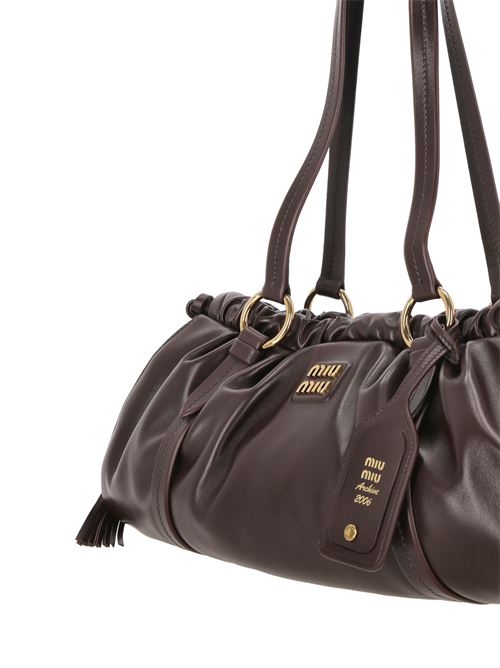 Burgundy calf leather bag Miu Miu | 5BG289V-MOO2CSWF0NBL